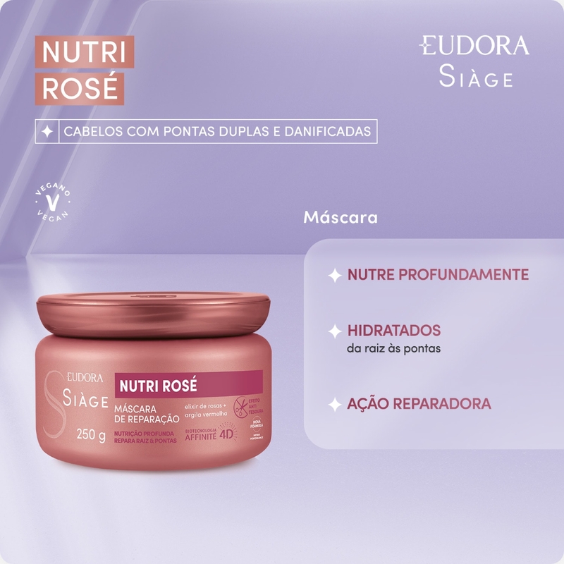 Máscara Capilar Siàge Nutri Rosé 250G - foto 3