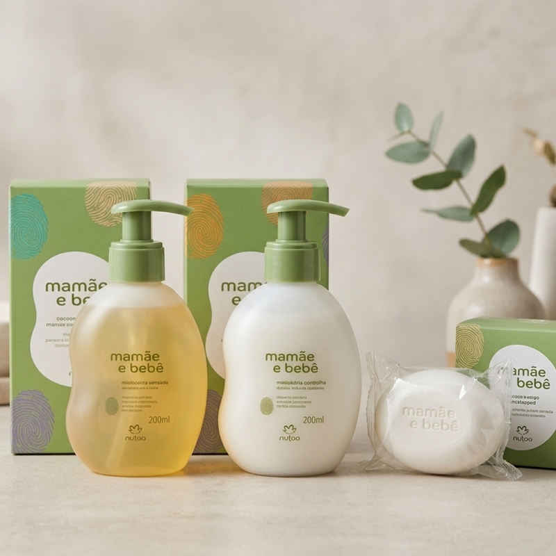 COMBO NATURA MAMAE E BEBE 1 (SHAMPOO 200ml, CONDICIONADOR 200ml E CAIXA COM 2 SABONETES 100g) - foto 4