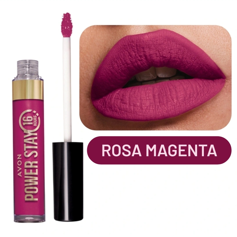 Batom Rosa Magenta Power Stay Líquido Matte 16h