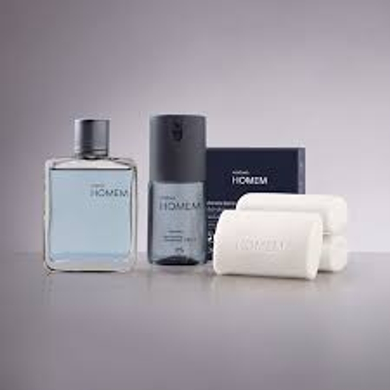 Kit Natura Homem - Desod. Colônia 100ml + Despd. em Spray 100ml + Sabonete em Barra 3x110g