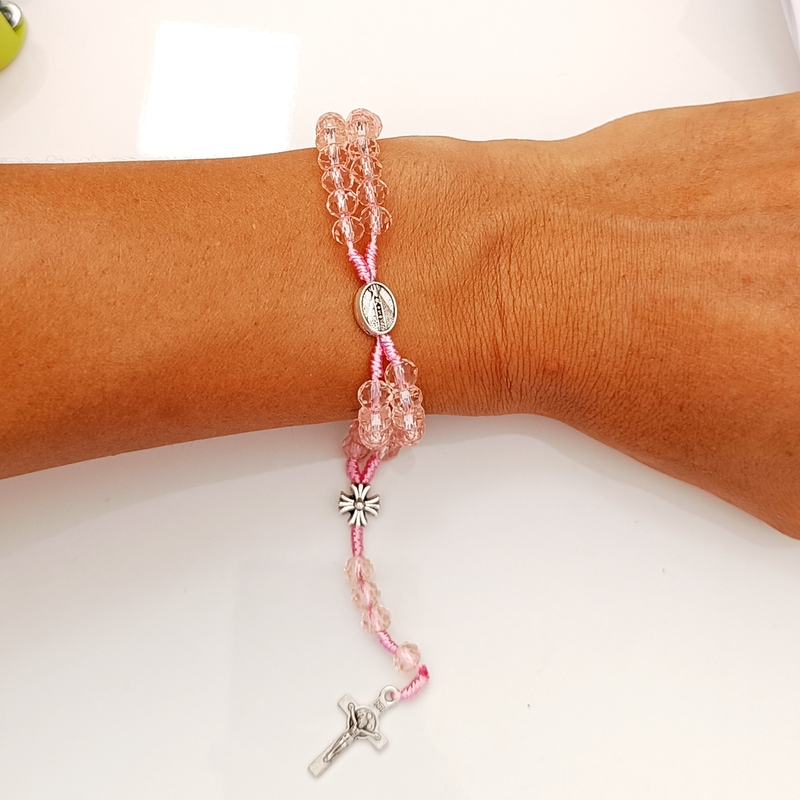 Pulseira Terço N.Sra. Aparecida - Rosa