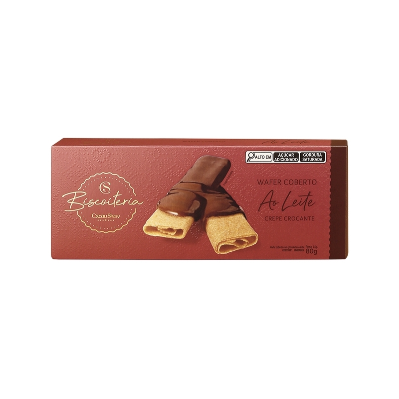 Wafer Biscoiteria Coberto ao Leite 80g