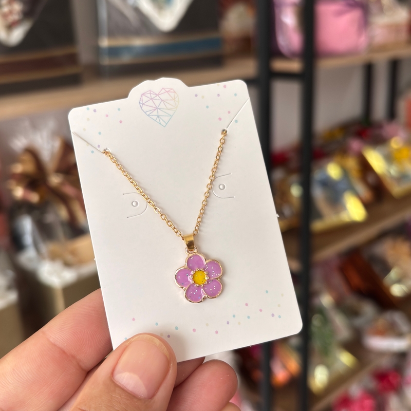 Colar Infantil Florzinha Lilás