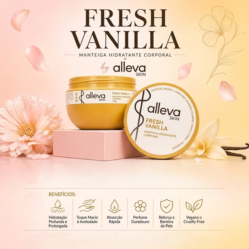 Fresh Vanilla manteiga hidratante corporal - 200g - foto 2