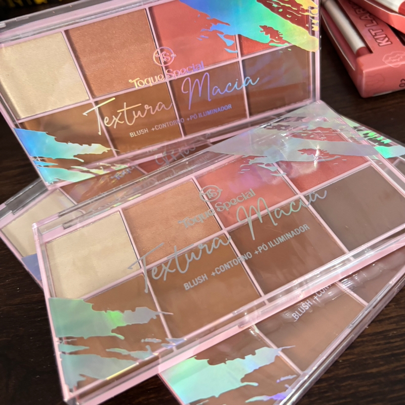 Paleta Blush/Iluminador/Contorno Toque Especial