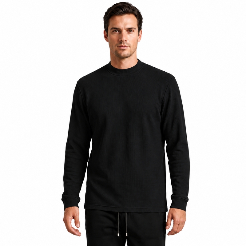 Camiseta M/L Bandeirinha Listrada preta M