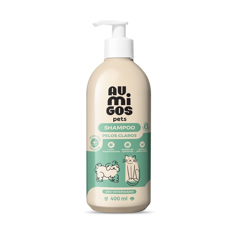 Shampoo Pelos Claros Au.Migos Pets 400Ml