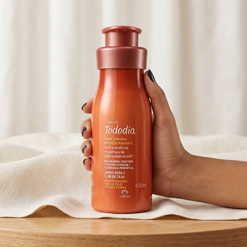 CREME DESODORANTE NUTRITIVO PARA O CORPO TODODIA JAMBO ROSA E FLOR DE CAJU 400ML - foto 7