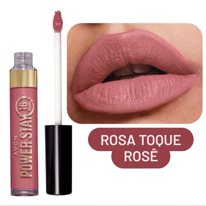 Batom Rosa Toque Rosê Power Stay Líquido Matte 16h