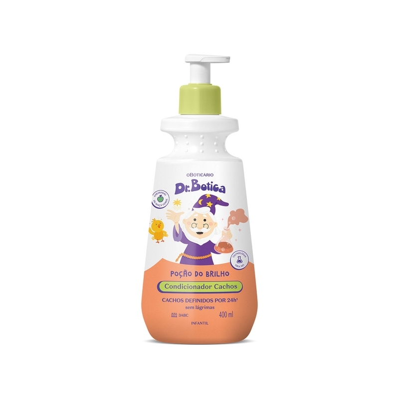 Condicionador Infantil Cabelos Cacheados 3 ABC Dr.Botica Poção do Brilho 400ml
