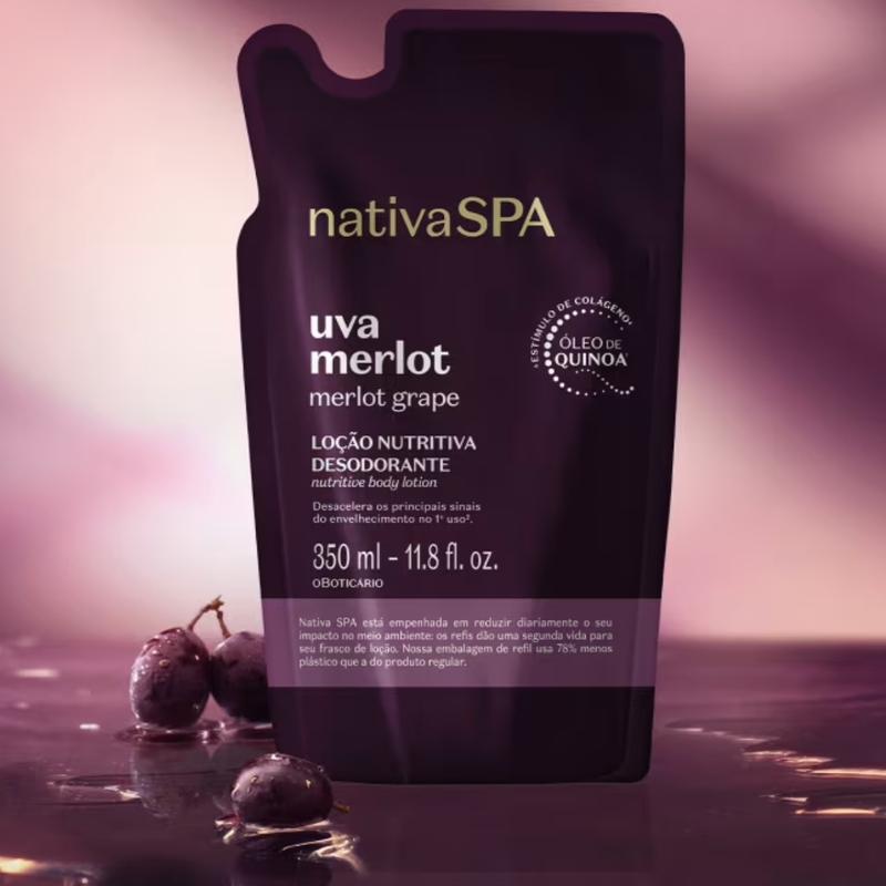 Refil Loção Nutritiva Desodorante Nativa Spa Uva Merlot 350ml - foto 2