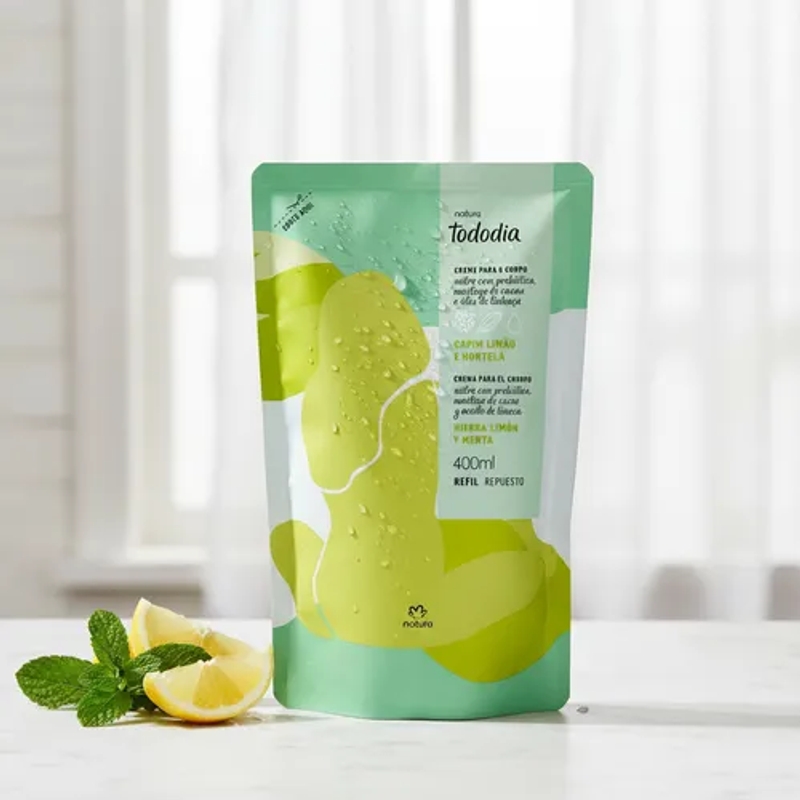 Refil Hidratante Para o Corpo Tododia Capim Limão e Hortelã 400 ml