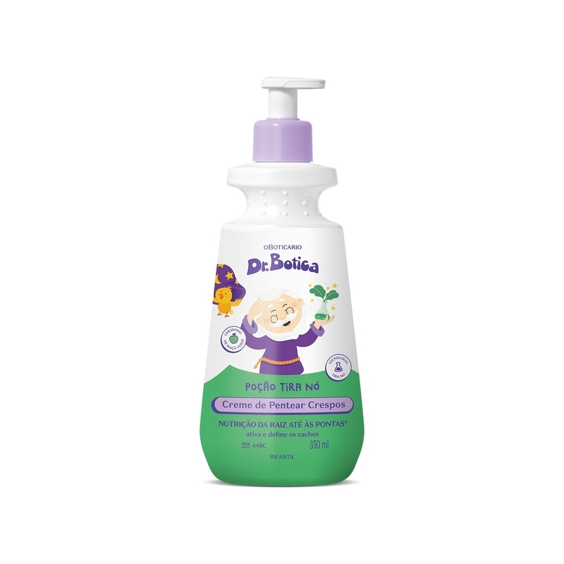 Creme Para Pentear Infantil Cabelos Crespos 4 ABC Dr.Botica Poção Tira Nó 350ml