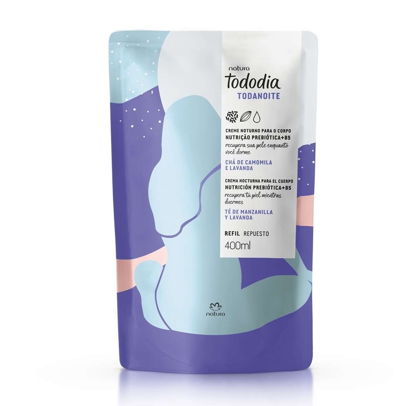 Tododia refil hidratante desodorante corporal camomila e lavanda 400ml - 400 ml