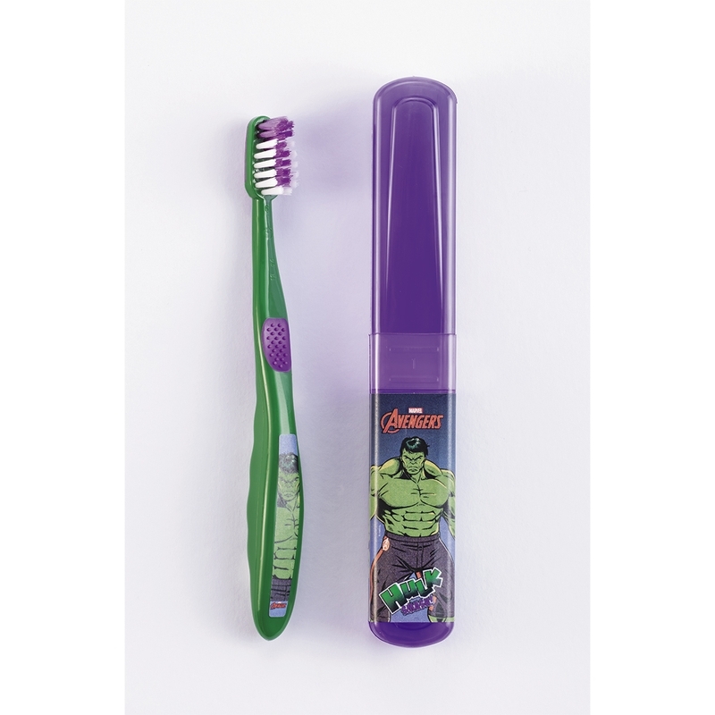 Escova de Dentes com Estojo Hulk