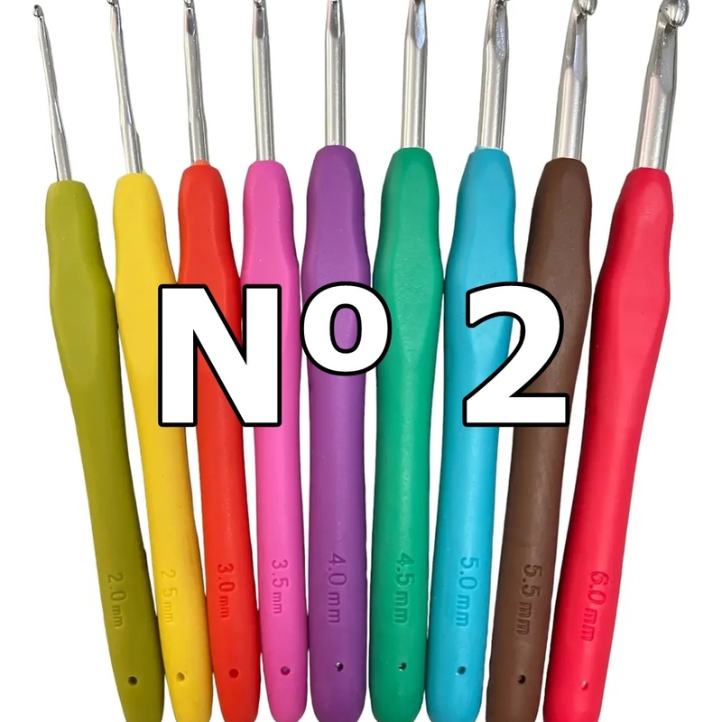 Agulha de crochê emborrachada - Nº 02