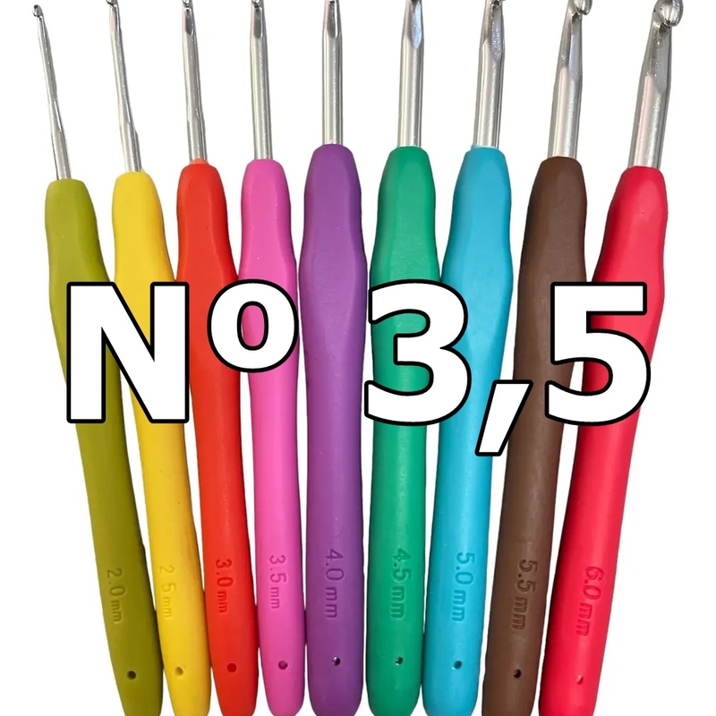 Agulha de crochê emborrachada - Nº 3,5