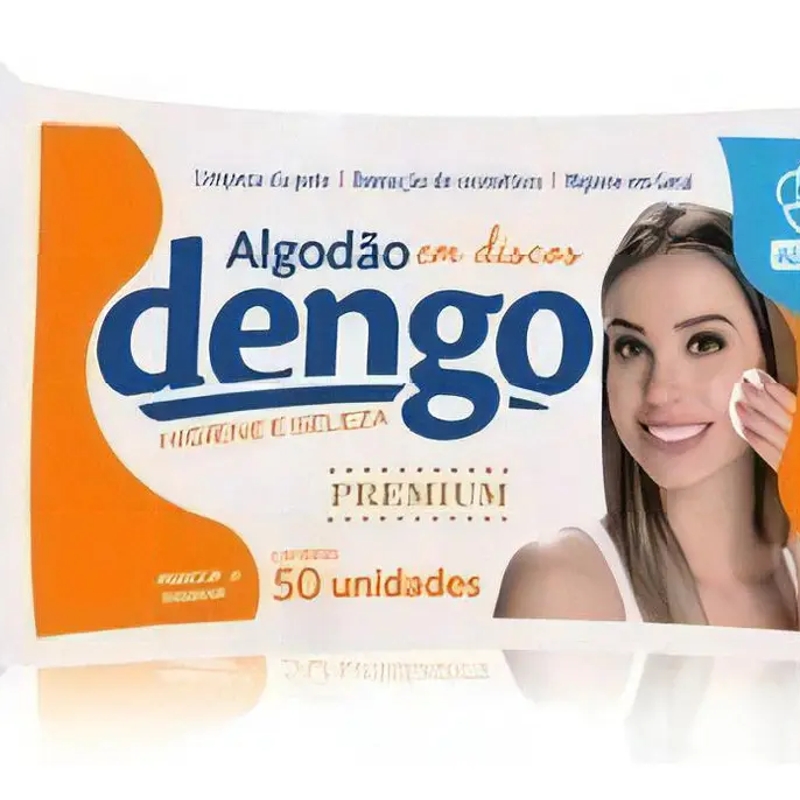 Algodão Em Disco Dengo Premium Higiene Limpeza Facial 50un