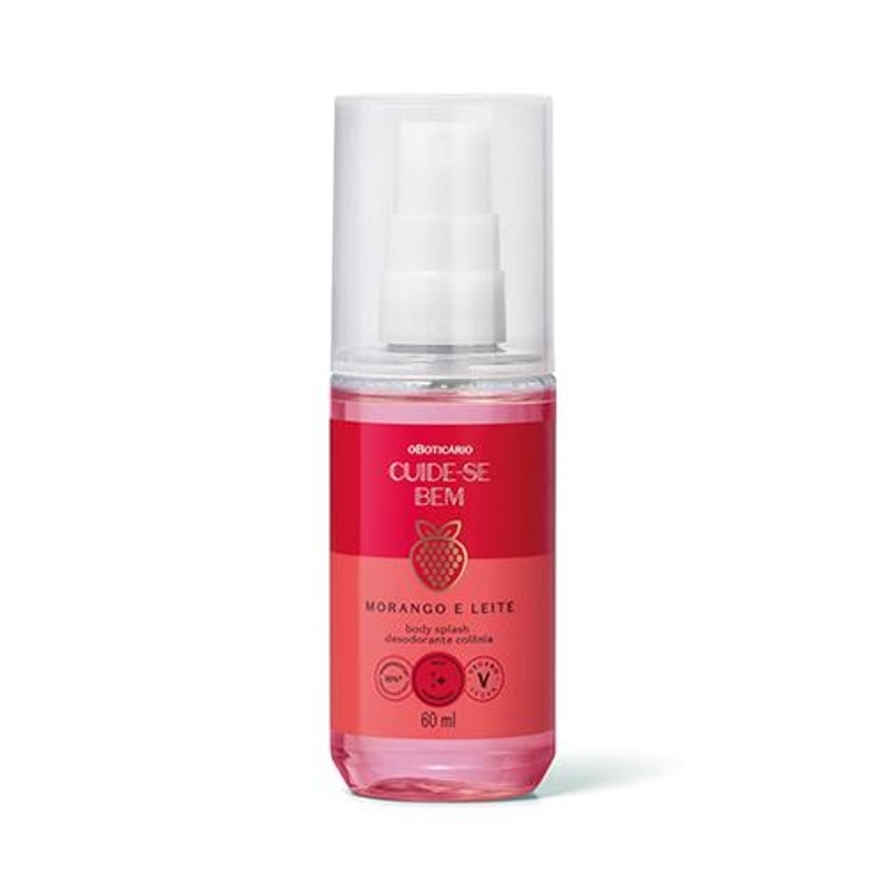 Body Splash Desodorante Colônia Cuide-Se Bem Morango E Leite 60Ml