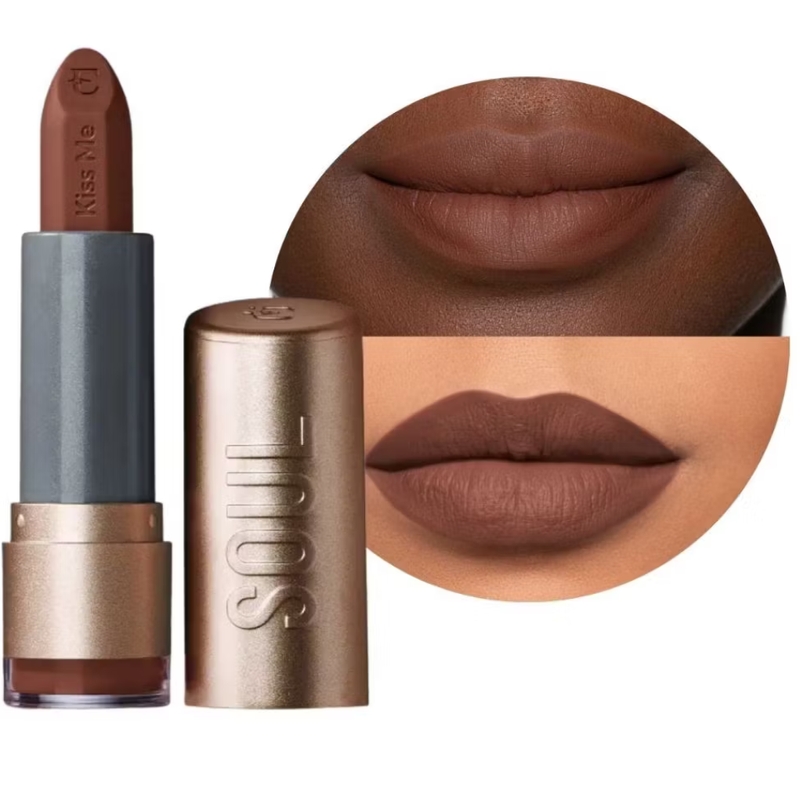 Batom Matte Marrom Autêntico Kiss Me 3,7g