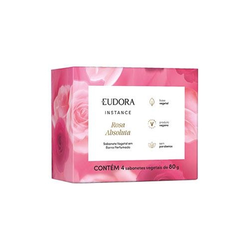 Sabonete Vegetal em Barra Instance Rosa Absoluta 80g (4 unidades)