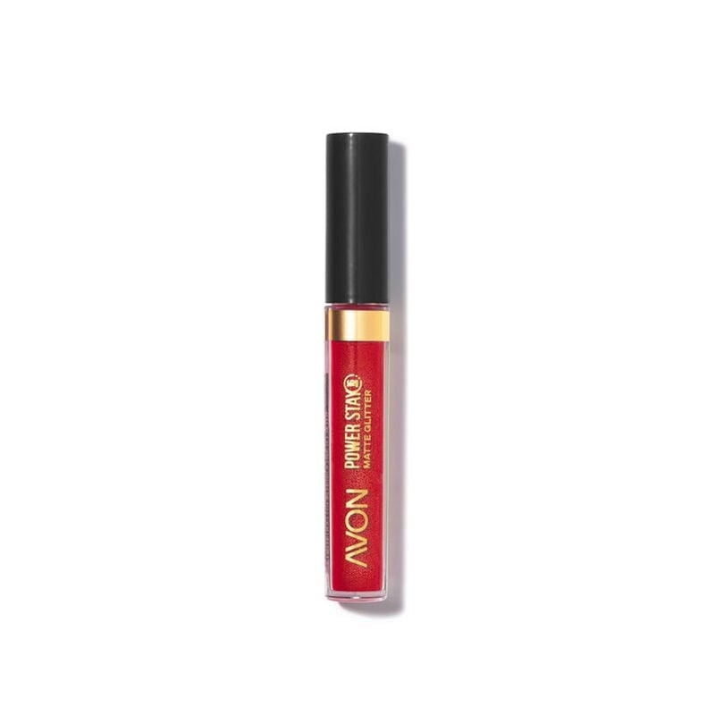 Avon Power Stay Batom Matte Glitter Cereja Brilhante - 4 ml