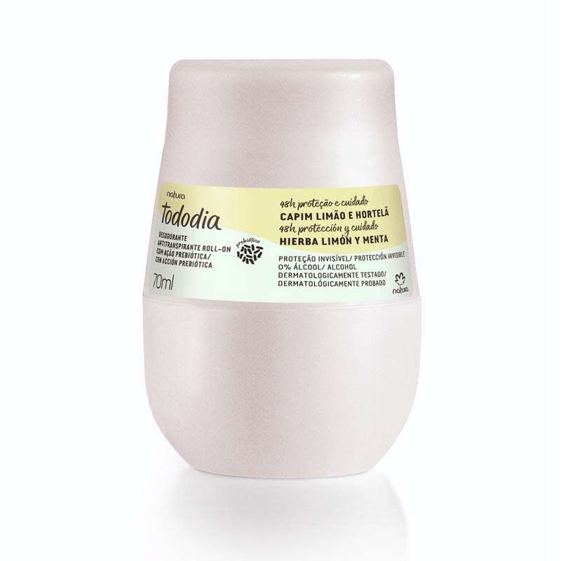Desodorante Antitranspirante Roll-on Tododia Capim Limão e Hortelã - 70 ml