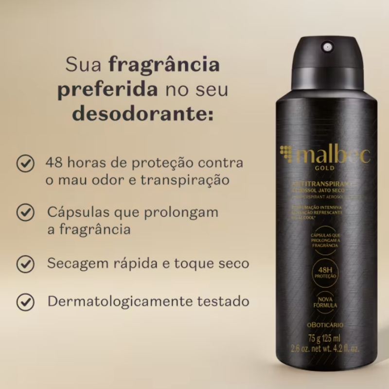Antitranspirante Malbec Pure Gold 75g - foto 2