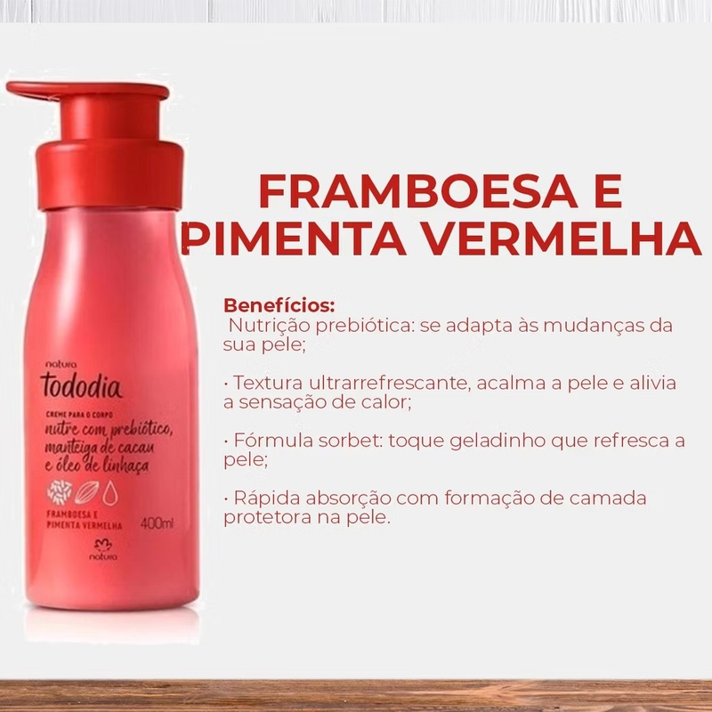 Tododia Creme Para Corpo FRAMBOESA E Pimenta Vermelha