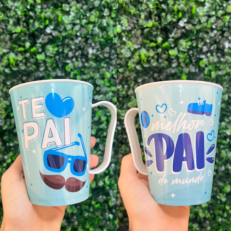 Caneca Plástica “Melhor Pai Do Mundo - Te 🩵 Pai” 430ml Dia Dos Pais