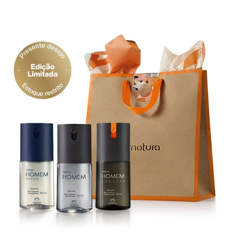 Kit Presente Natura Homem Trio de Desodorantes