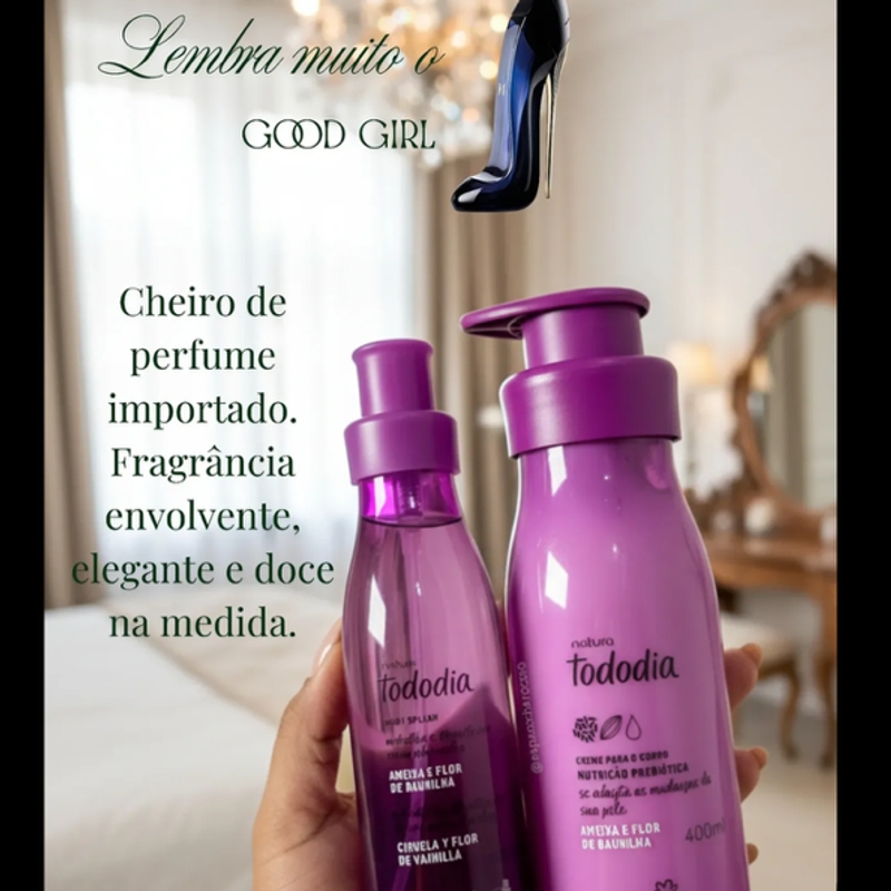 Kit tododia ameixa e flor de baunilha com body splash - 1 Creme desodorante nutritivo para o corpo - 400 ml + 1 Body splash desodorante colônia - 200 ml
