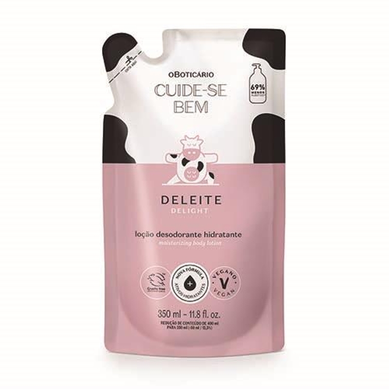 Refil Loção Hidratante Desodorante Corporal Cuide-Se Bem Deleite 350Ml
