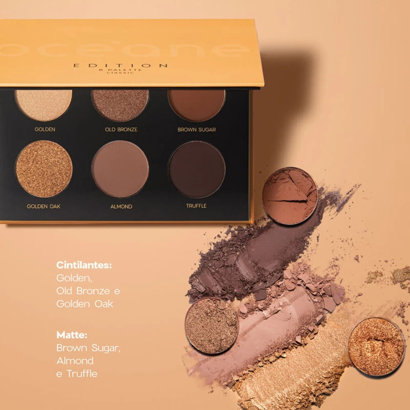 Paleta de Sombras Tons Terrosos - 6 Eyeshadow Palette Classic Océane Edition 7,8g