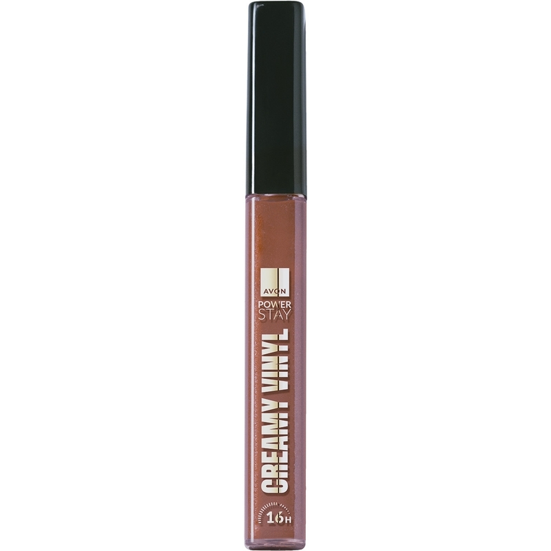 Batom Líquido Avon Power Stay Creamy Vinyl Rosa Castanho