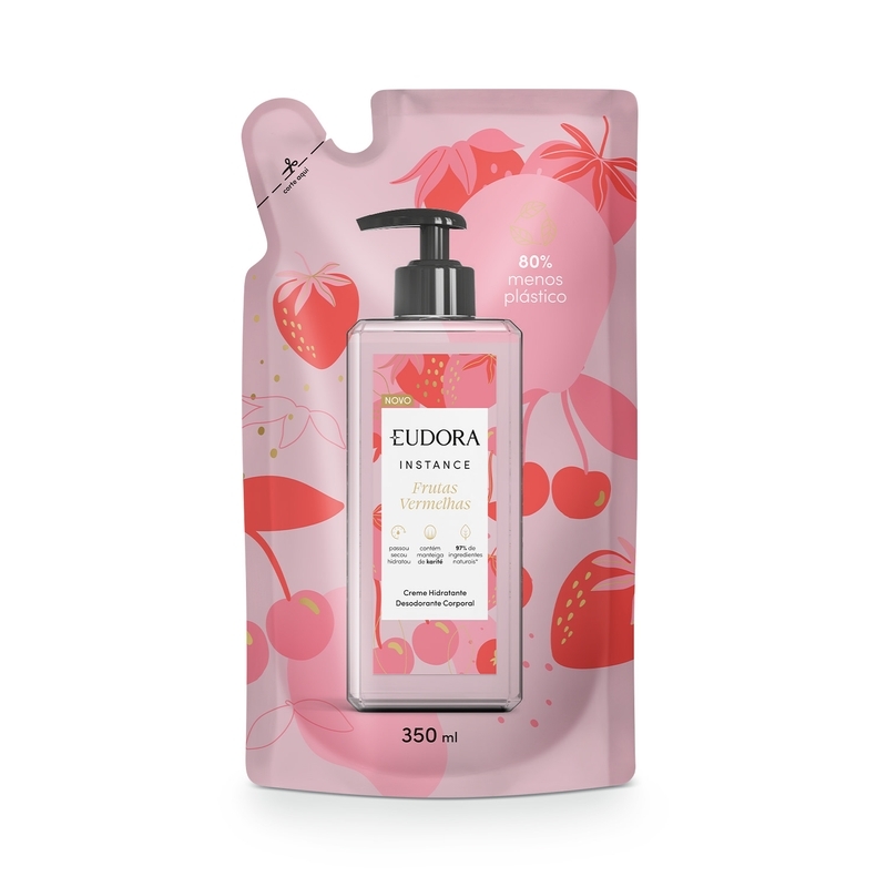 Refil Creme Hidratante Corporal Instance Frutas Vermelhas 350Ml