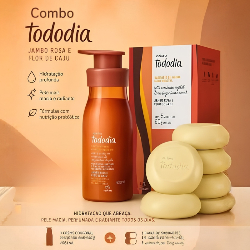 COMBO NATURA TODODIA JAMBO ROSA (HIDRATANTE 400ML + CAIXA COM 05 SABONETES EM BARRA) - foto 3