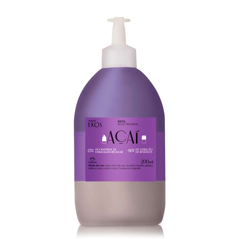 Refil Óleo Trifásico Desodorante Corporal Ekos Açaí - 200 ml