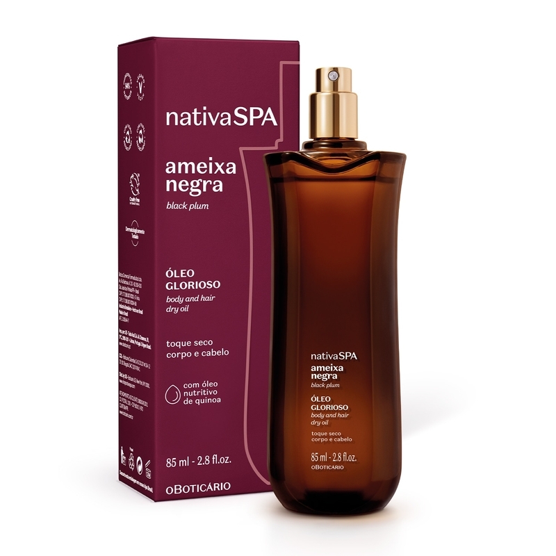 Óleo Multifuncional Glorioso Corpo E Cabelos Nativa Spa Ameixa Negra 85Ml