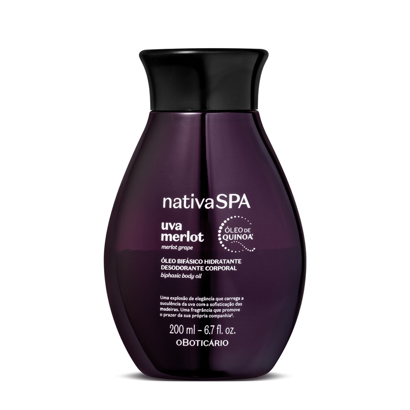 Óleo Bifásico Hidratante Desodorante Corporal  Nativa Spa Uva Merlot 200ml