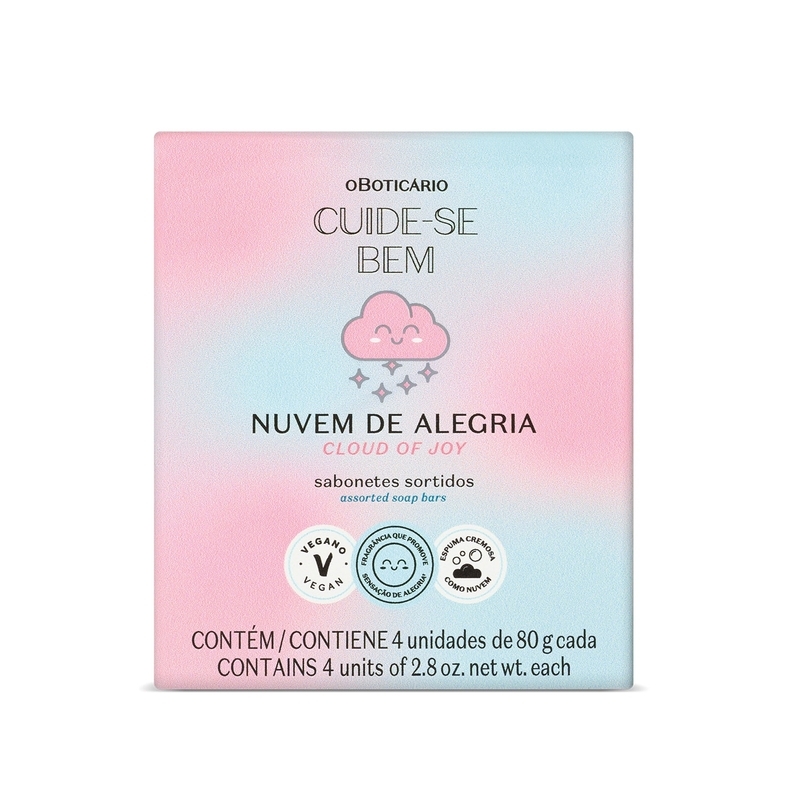 Kit Sabonetes Sortidos Cuide-se Bem Nuvem de Alegria 4x80g