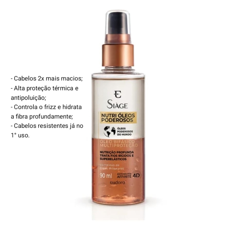 Óleo Bifásico Capilar Siàge Nutri Óleos Poderosos 90Ml - Oferta Válida Apenas No Pix