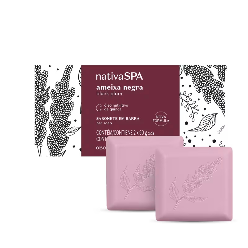 Kit Sabonetes Em Barra Nativa Spa Ameixa Negra 2X90G Cada