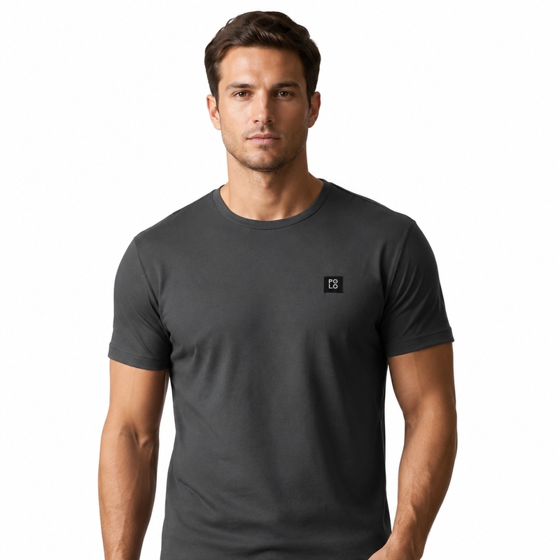 Camiseta Masculina Gola Careca Tamanho P Tecido Piquet Verde Escuro
