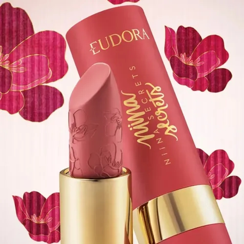 Batom Soft Petals Eudora Niina Secrets - Cor Vermelho Romântico