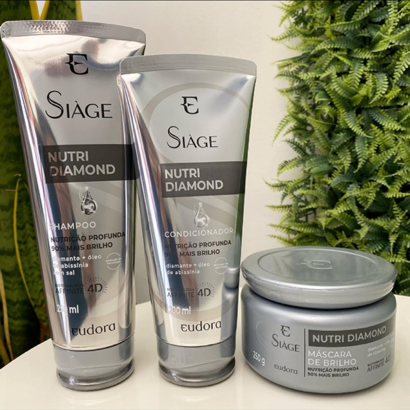 Combo Siàge Nutri Diamond: Shampoo 250ml + Condicionador 200ml + Máscara Capilar 250g