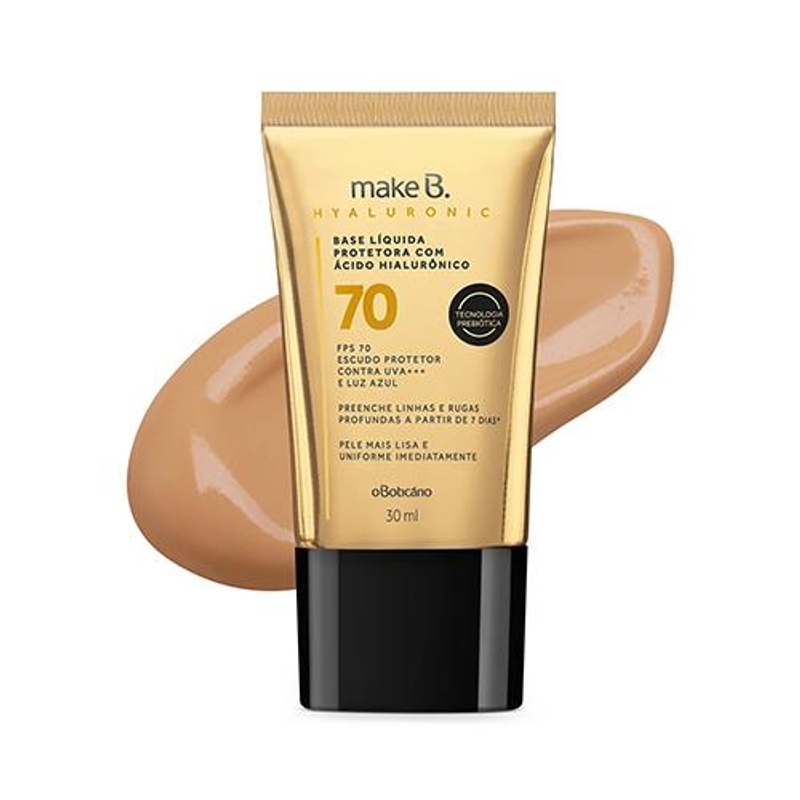 Base Líquida Protetora Make B. Hyaluronic FPS 70 Cor 40 30ml