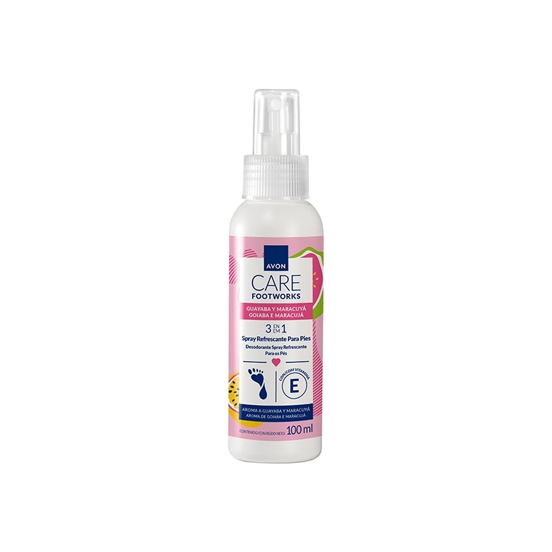 Foot Works Desodorante Spray para os Pés Goiaba e Maracujá - 100 ml