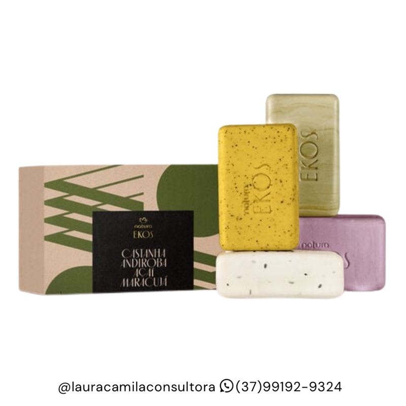 Sabonete em Barra Puro Vegetal Cremoso e Esfoliante Ekos 4un de 100g
