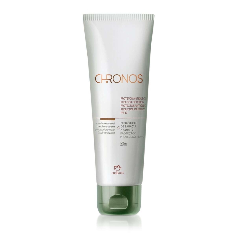 PROTETOR CHRONOS ANTIOLEOSIDADE REDUTOR DE POROS CLARO-MÉDIO